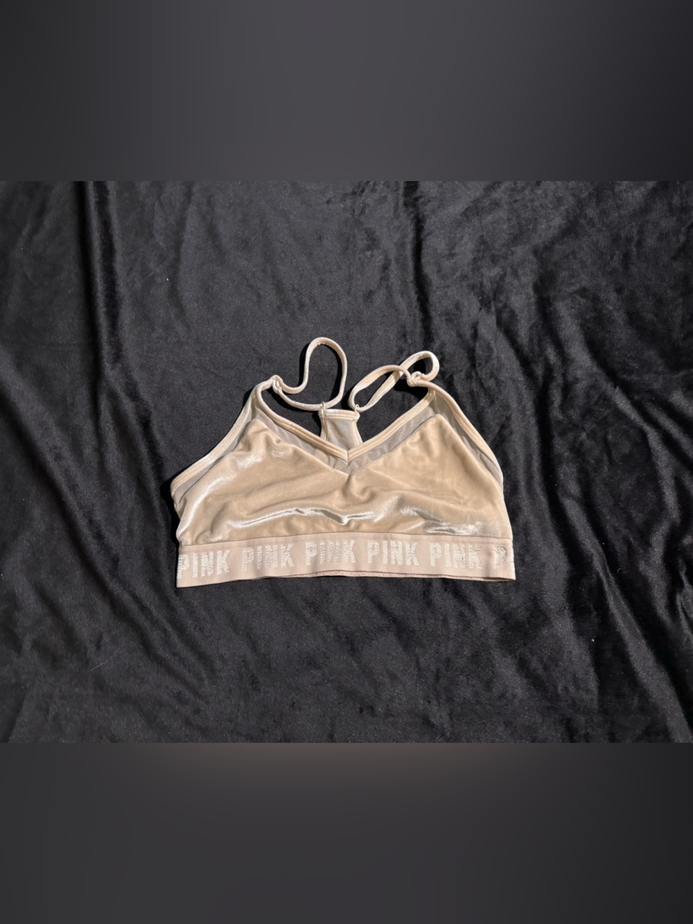 PINK Victoria's Secret Light Beige Velvet Bralette